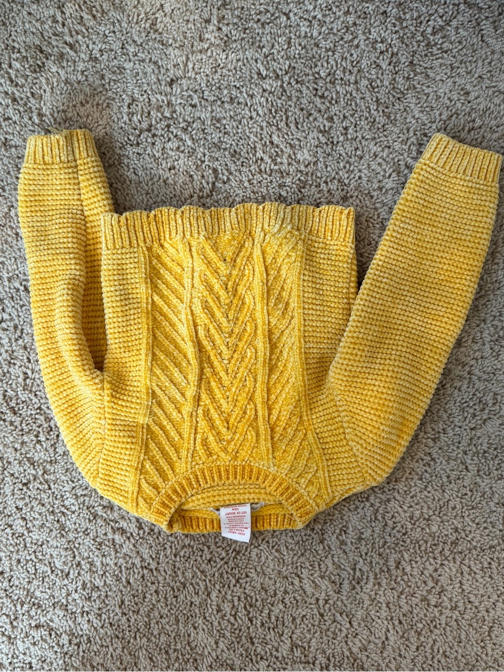 Tommy Bahama Yellow Cable Knit Crewneck Sweater